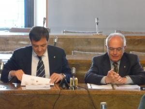 Il sindaco di Novara Ballarè con l'assessore Rigotti